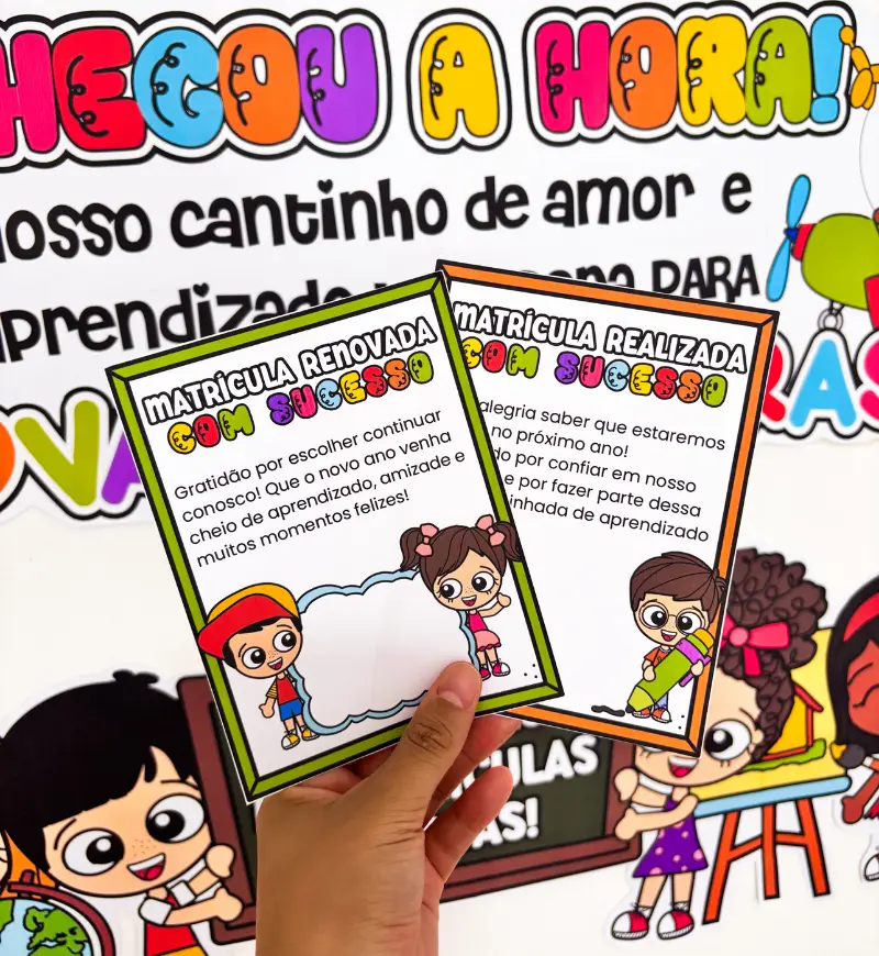 Painel Matrículas e Rematrículas Abertas em PDF para Imprimir — amostra 2: O que vem no material
