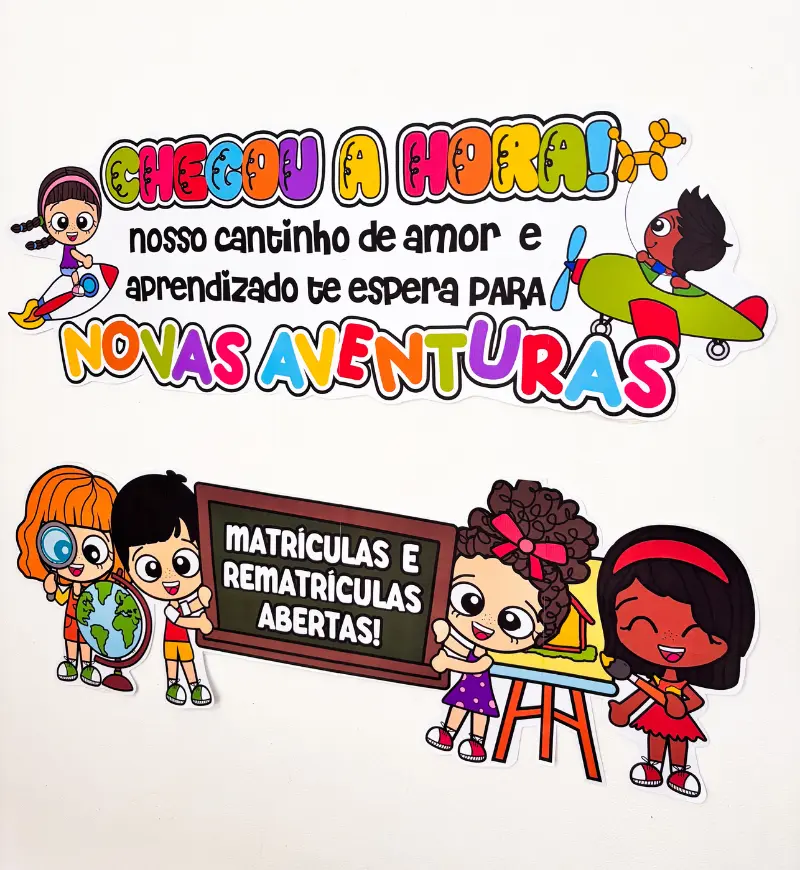 Painel Matrículas e Rematrículas Abertas em PDF para Imprimir — amostra 3: Como usar na escola e em sala de aula