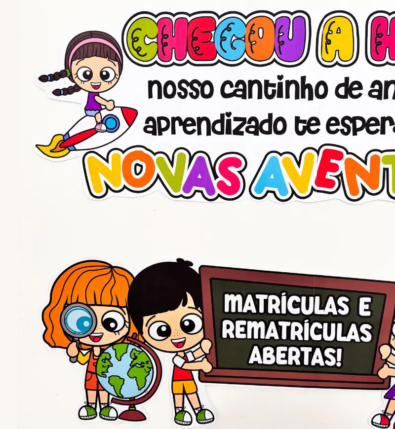 Painel Matrículas e Rematrículas Abertas em PDF para Imprimir — amostra 5: Comunique a abertura de matrículas com um painel…