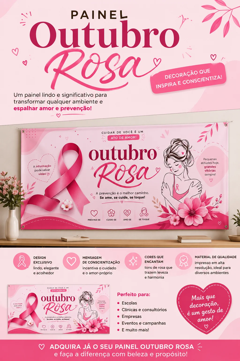 PAINEL MÊS OUTUBRO ROSA PRONTO PARA IMPRIMIR PDF — capa do material