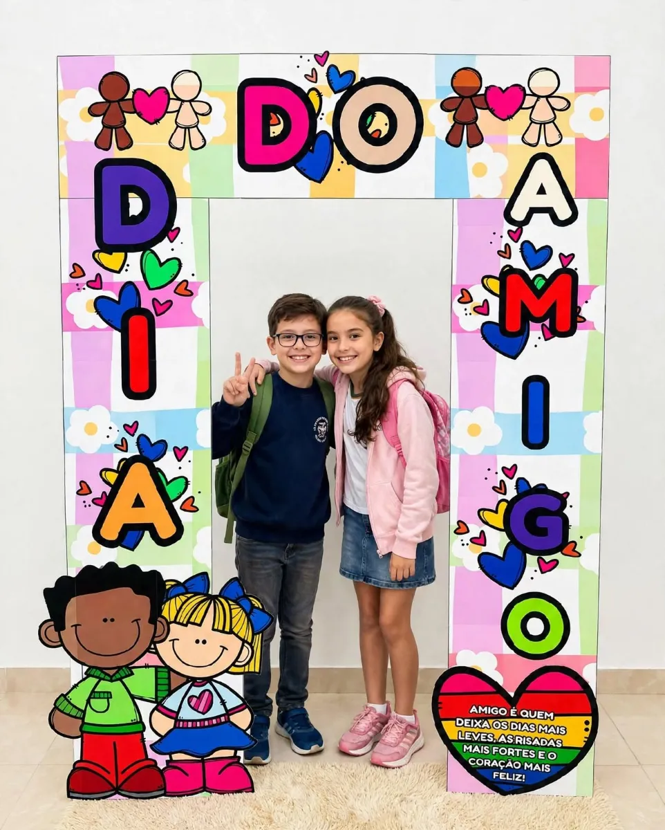 Painel Moldura de Foto Dia do Amigo - Decoração de Sala — Outros para Educação Infantil: O Dia do Amigo merece uma…