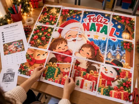 Painel Natalino Fofo para Escola – Feliz Natal — amostra 2: O que você encontrará neste material?