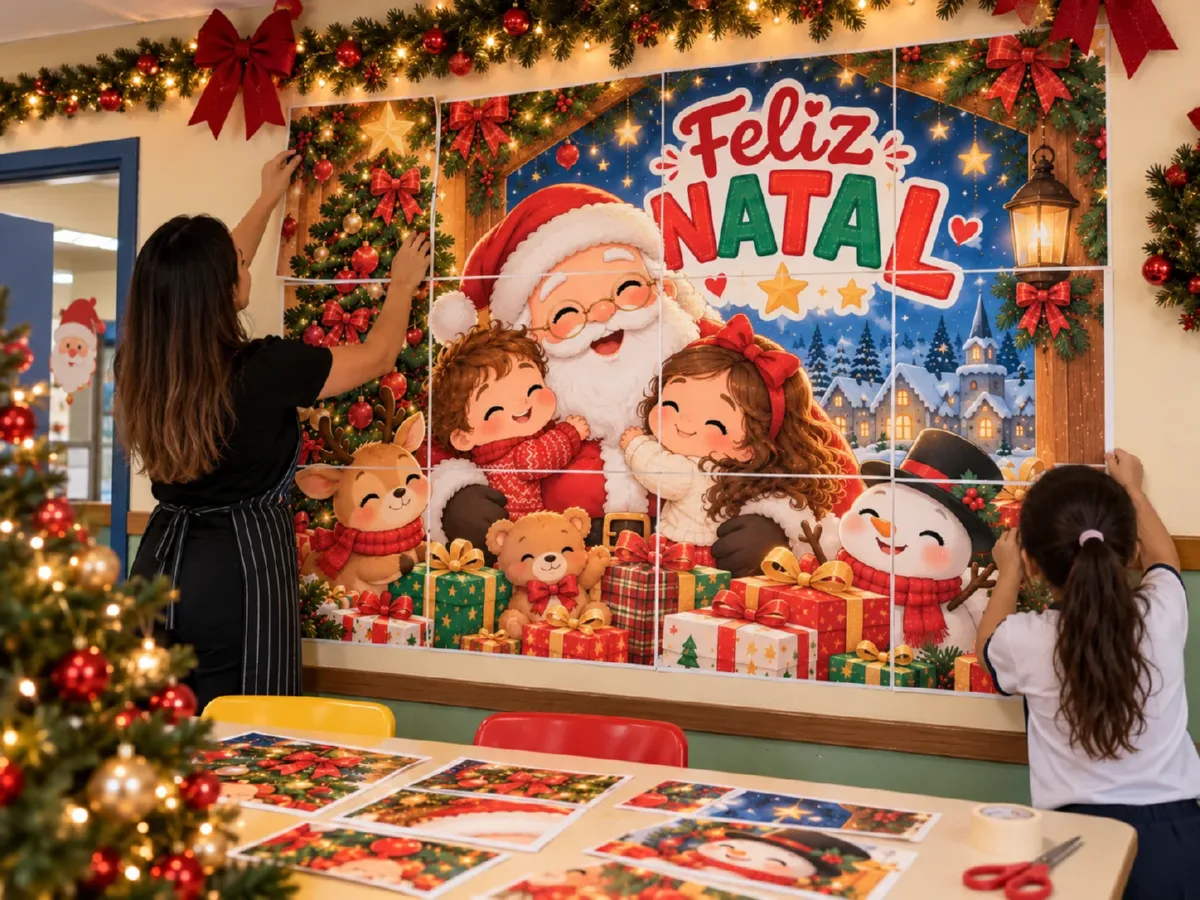 Painel Natalino Fofo para Escola – Feliz Natal — História para Educação Infantil: Painel Natalino Fofo para Escola com…