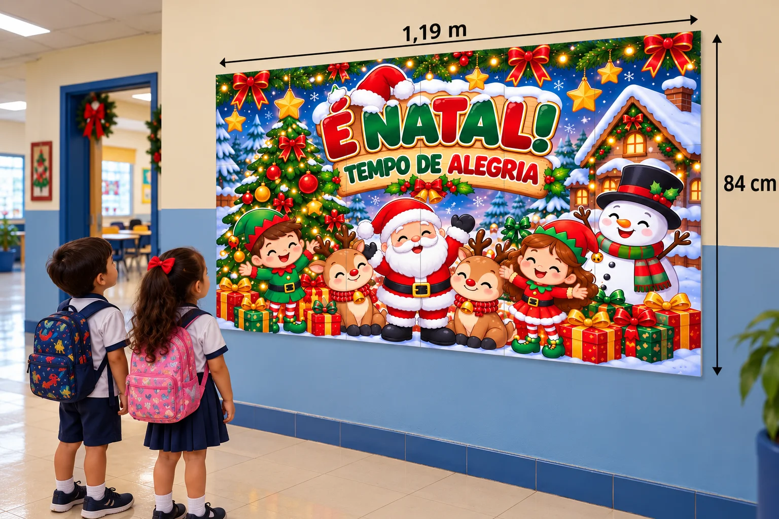 Painel Natalino  em PDF – papai Noel, 16 Folhas — capa do material
