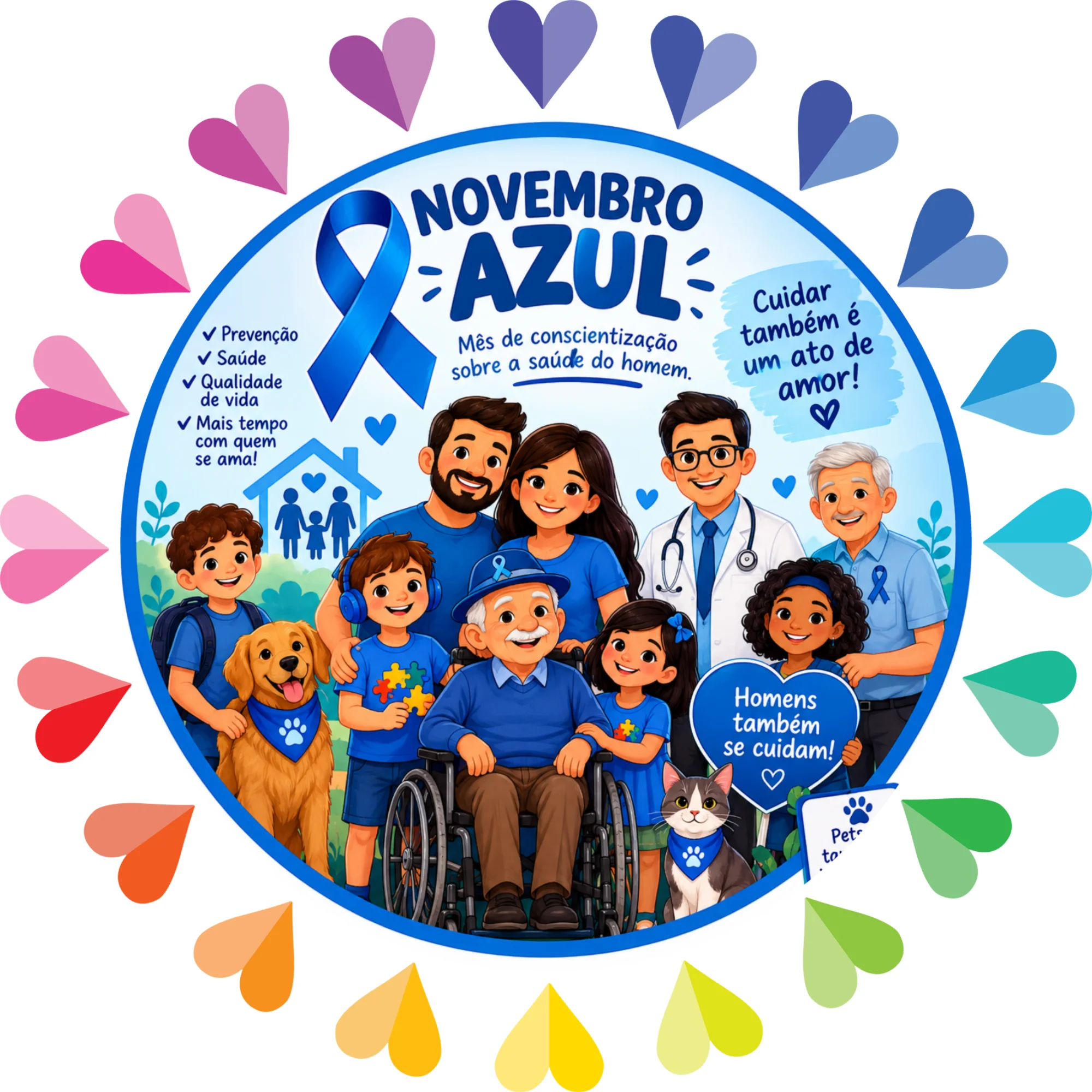 Painel Novembro Azul 51 cm: Arquivo Pronto para Imprimir — Datas comemorativas para Todas as séries: Painel Novembro Azul…