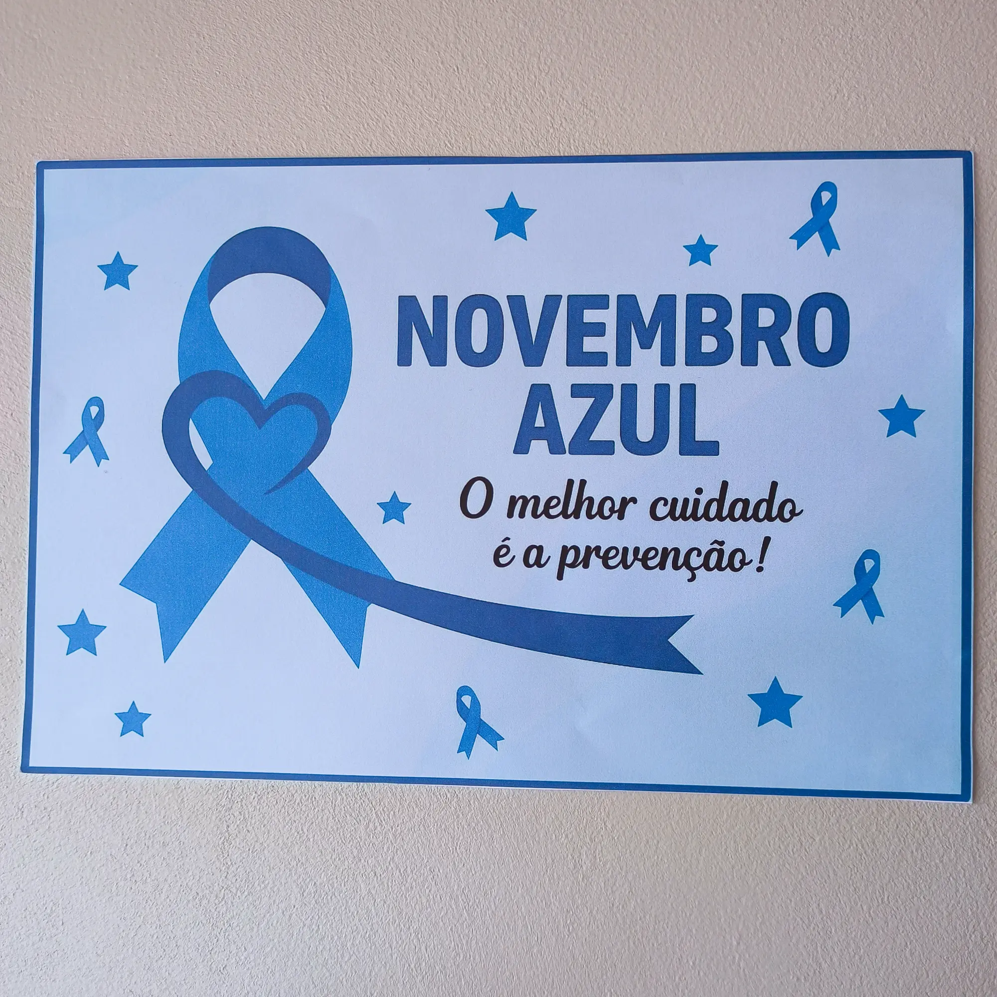 Painel Novembro Azul - Ampliado em 4, 9 ou 16 folhas A4 — amostra 2: Leve a campanha Novembro Azul para o ambiente escolar…