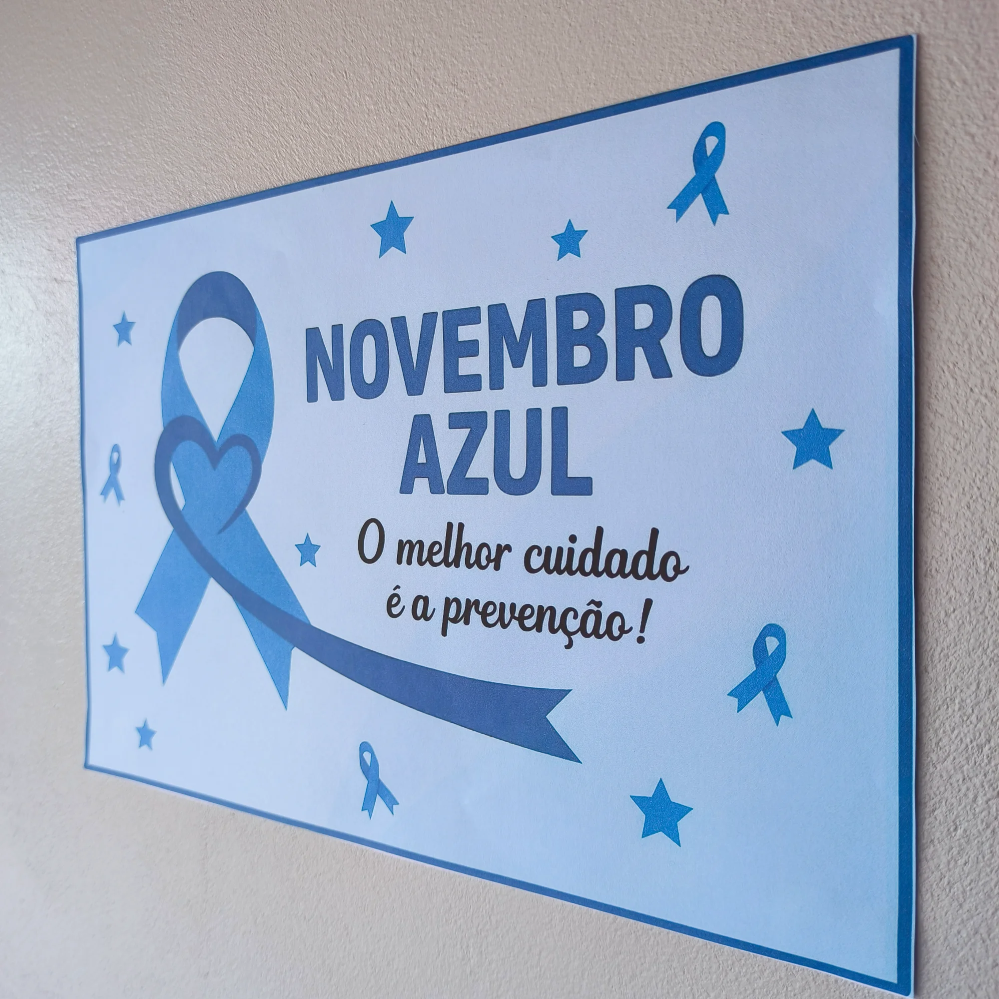 Painel Novembro Azul - Ampliado em 4, 9 ou 16 folhas A4 — amostra 3: Leve a campanha Novembro Azul para o ambiente escolar…