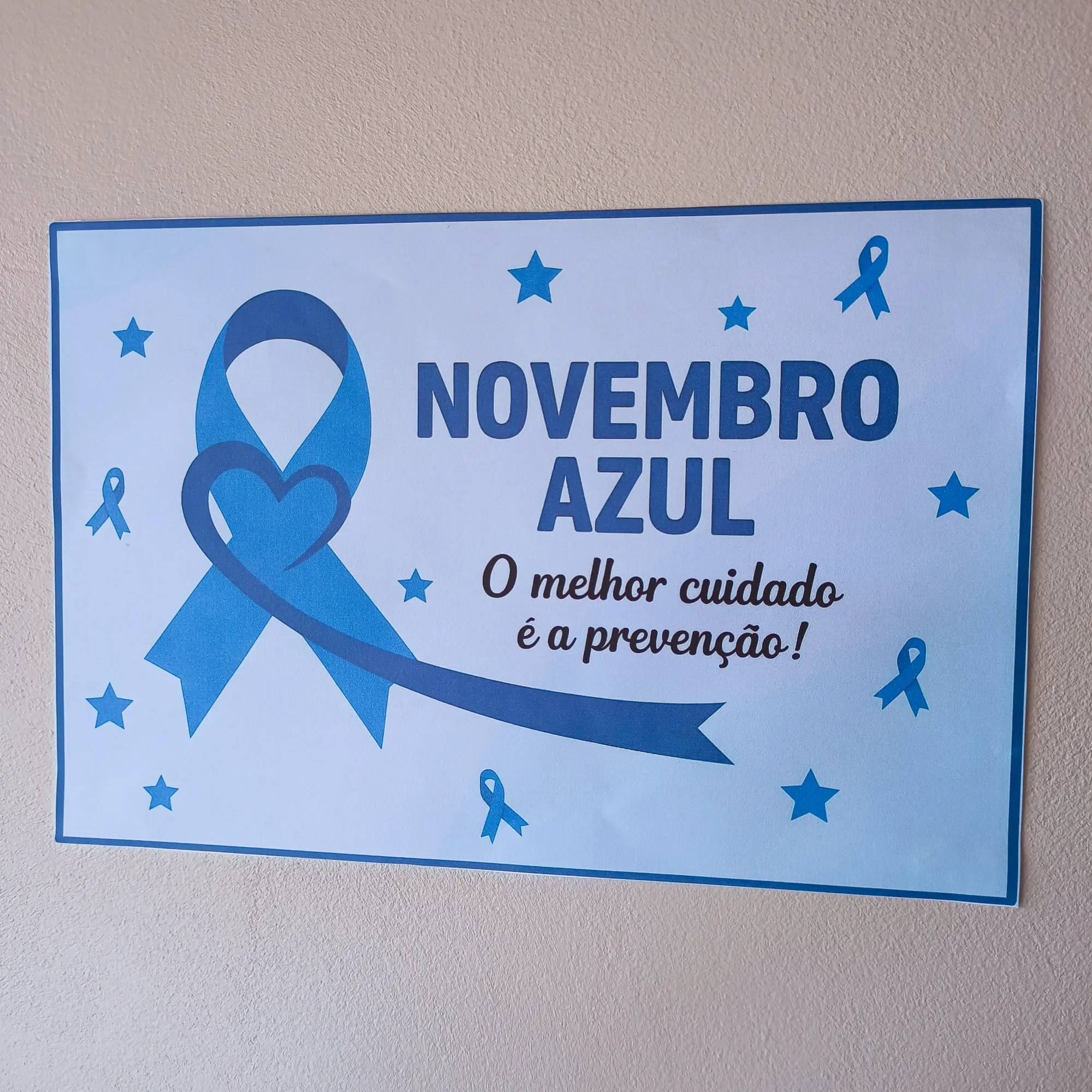 Painel Novembro Azul - Ampliado em 4, 9 ou 16 folhas A4 — amostra 5: Leve a campanha Novembro Azul para o ambiente escolar…