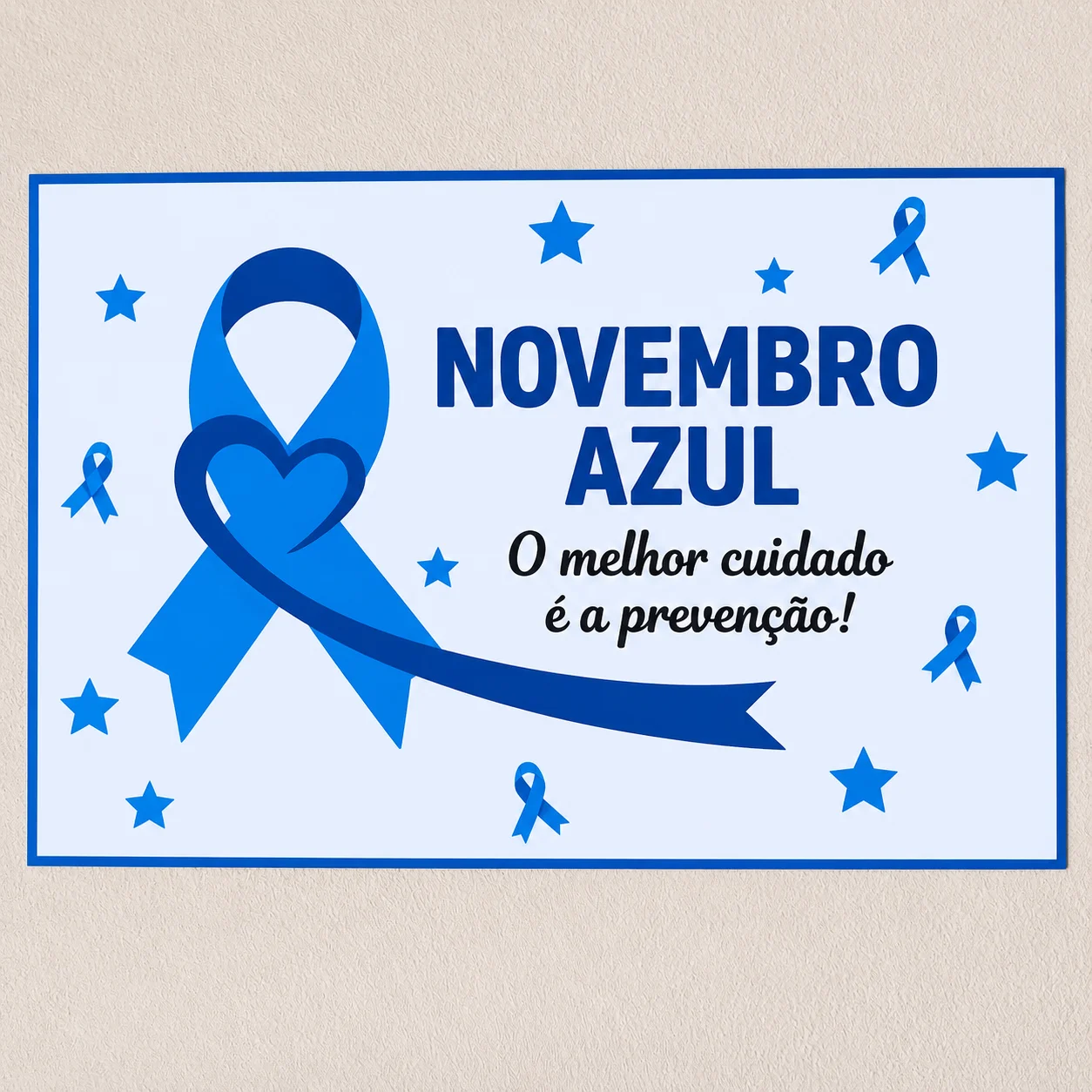 Painel Novembro Azul - Ampliado em 4, 9 ou 16 folhas A4 — Atividades para Educação Infantil: Leve a campanha Novembro Azul…
