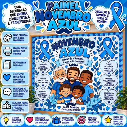 Painel Novembro Azul – Cuidar de Si Também é Coisa de Homem — capa do material