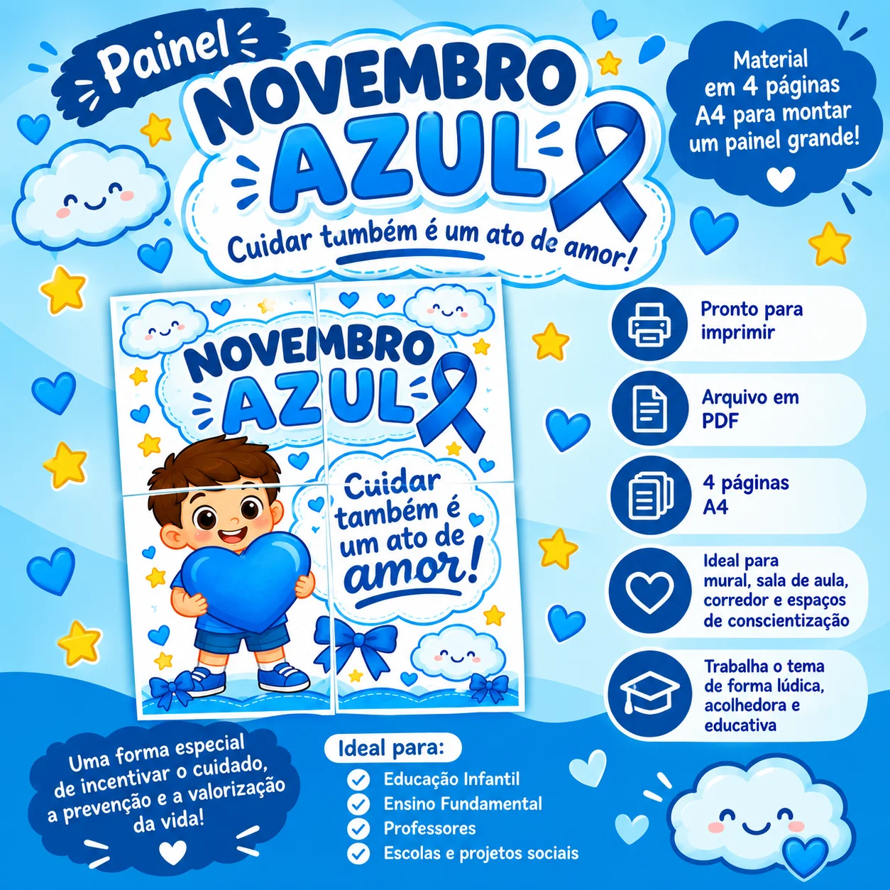Painel Novembro Azul – Cuidar Também é um Ato de Amor — capa do material