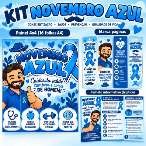 Painel Novembro Azul mais lembrancinhas PDF — capa do material
