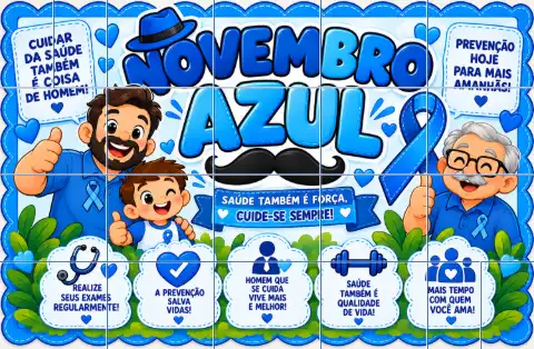 Painel Novembro Azul para imprimir – Conscientização — amostra 1: O que é