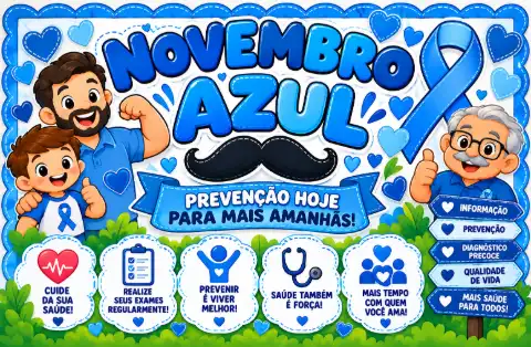 Painel Novembro Azul para imprimir – Saúde masculina — capa do material