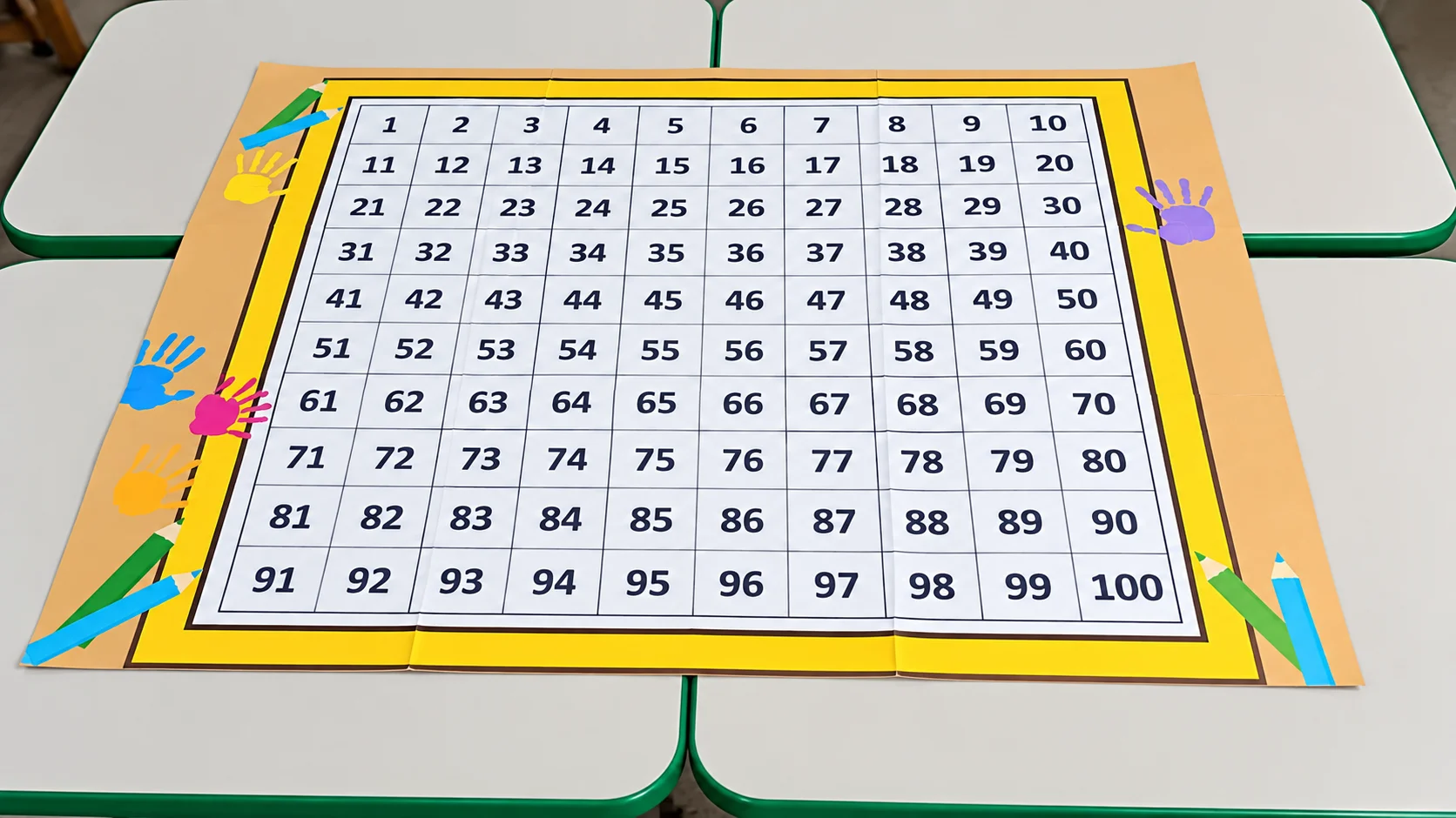Painel Númerico de 1 à 100 para sala de aula — amostra 2: 🔢 Quadro Numérico de 1 a 100 Um recurso visual e prático para…