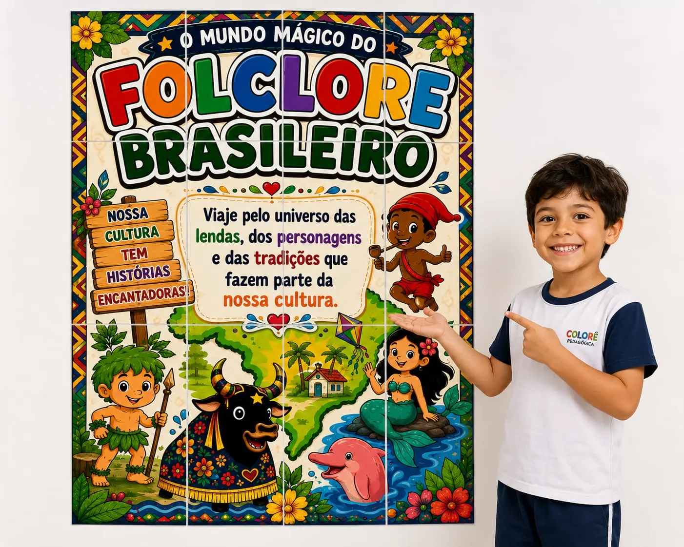 PAINEL – O MUNDO MÁGICO DO FOLCLORE BRASILEIRO ✨🍃 — amostra 1: 🍃✨ PAINEL – O MUNDO MÁGICO DO FOLCLORE BRASILEIRO ✨🍃
