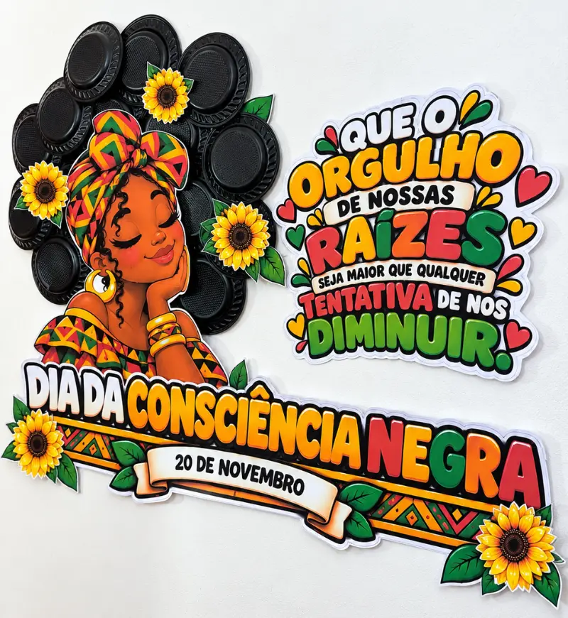 Painel Orgulho de Nossas Raízes - Consciência Negra – PDF para Imprimir — amostra 2: Formato e entrega