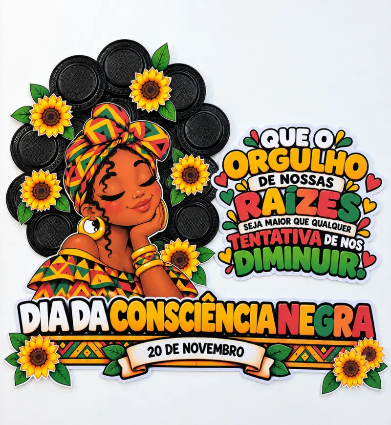 Painel Orgulho de Nossas Raízes - Consciência Negra – PDF para Imprimir — Datas comemorativas para Educação Infantil: UM…