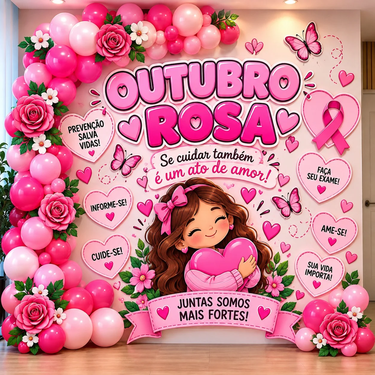 🎀💗 PAINEL OUTUBRO ROSA – 20 PÁGINAS! 💗🎀 — Datas comemorativas para Todas as séries: Um painel lindo, delicado e super…