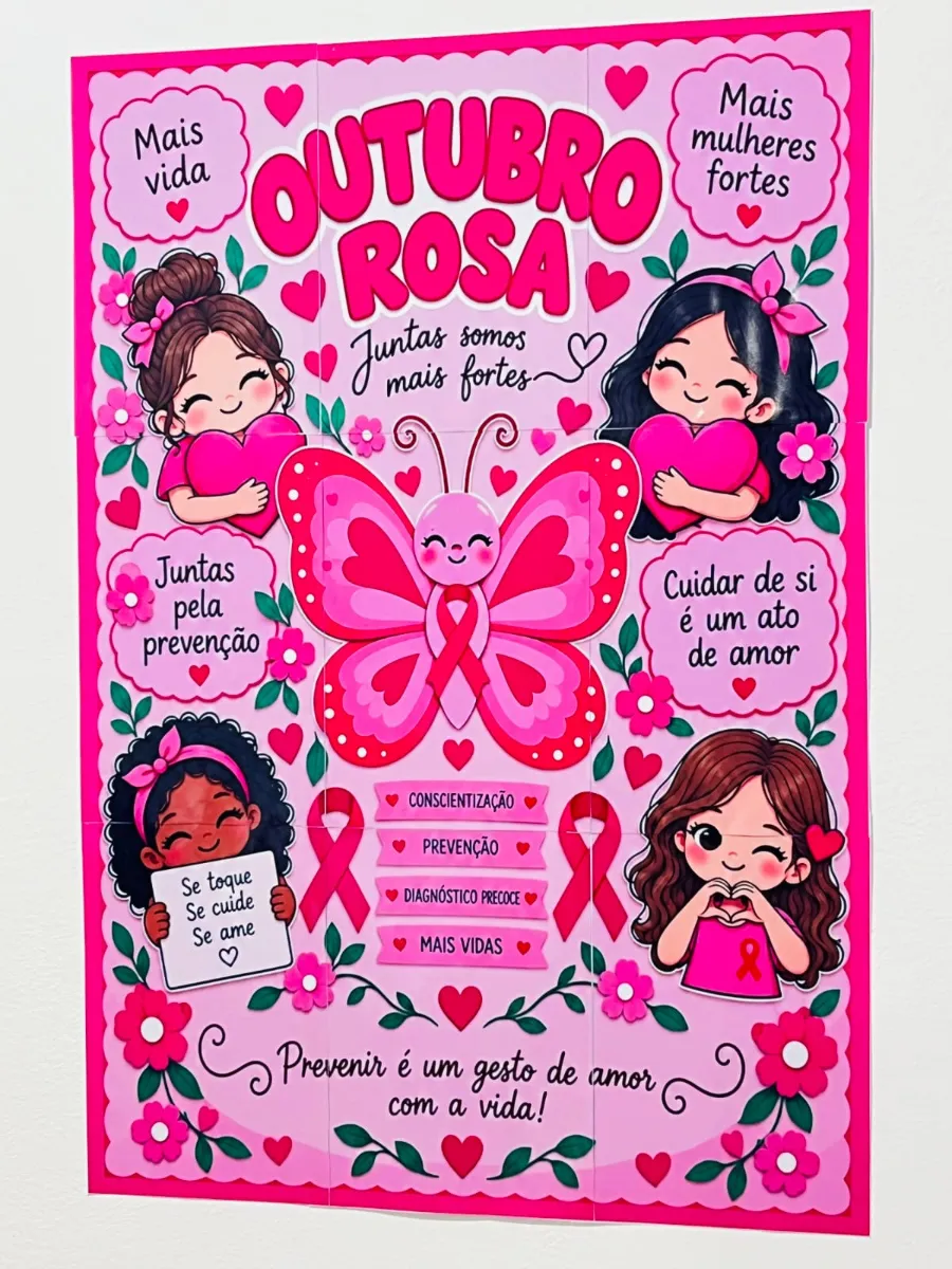 Painel Outubro rosa — Datas comemorativas para Todas as séries: Painel para outubro rosa