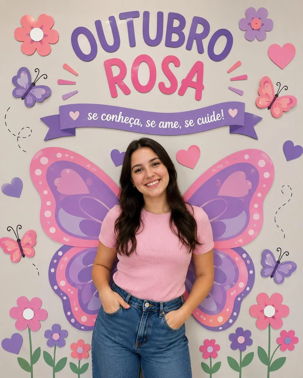 🦋🌸 PAINEL OUTUBRO ROSA – CENÁRIO PARA FOTOS 🌸🦋 — amostra 2: Quer criar aquele cantinho que chama atenção, rende fotos…