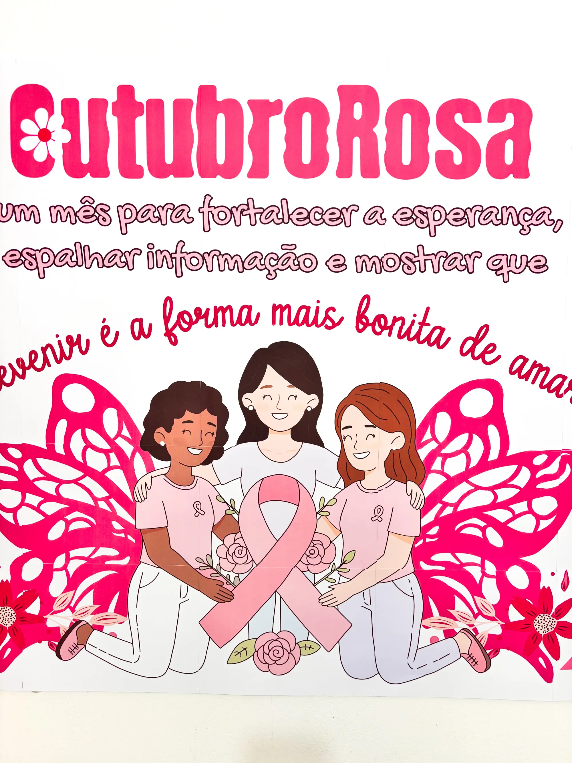 Painel Outubro Rosa – Conscientização, Prevenção e Autocuidado — amostra 4: Painel Outubro Rosa para murais e campanhas…
