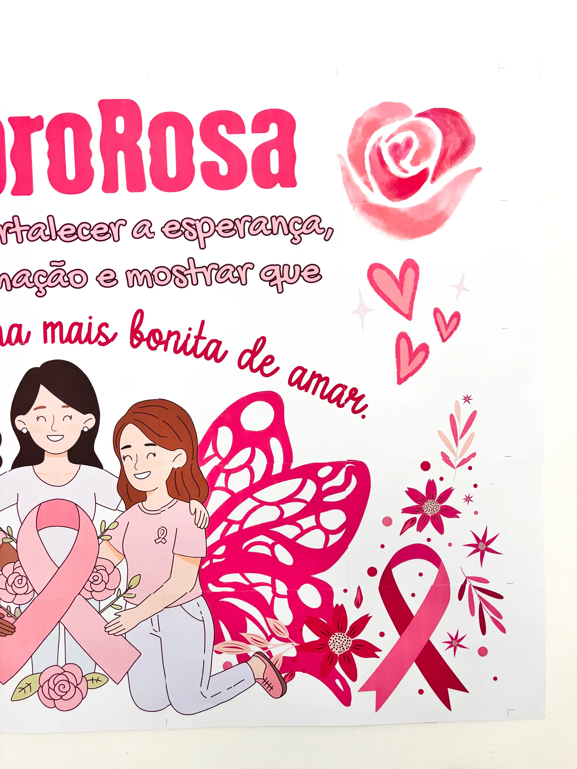 Painel Outubro Rosa – Conscientização, Prevenção e Autocuidado — amostra 5: Painel Outubro Rosa para murais e campanhas…