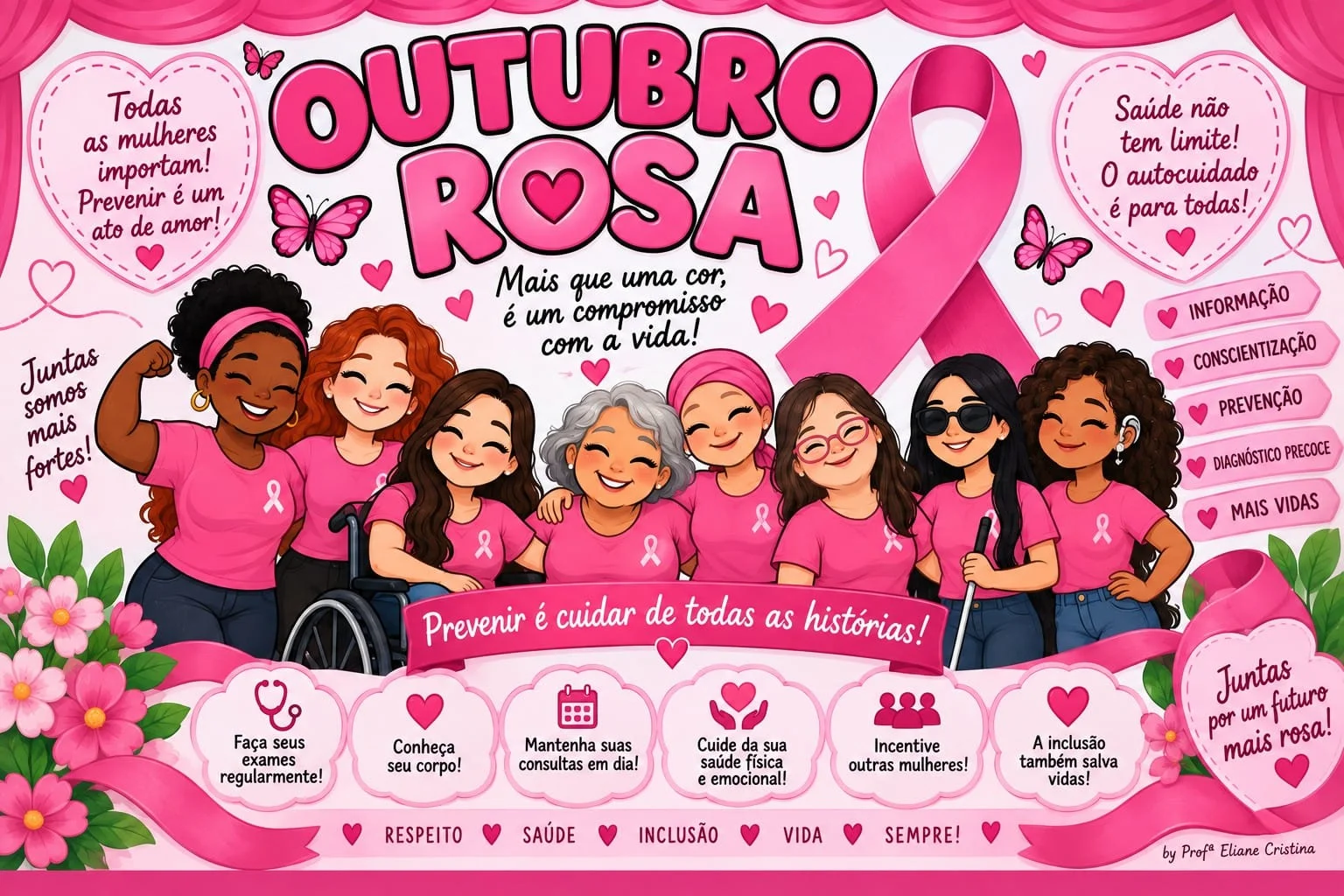 PAINEL OUTUBRO ROSA |CUIDADO E PREVENÇÃO 💗🌸 — capa do material