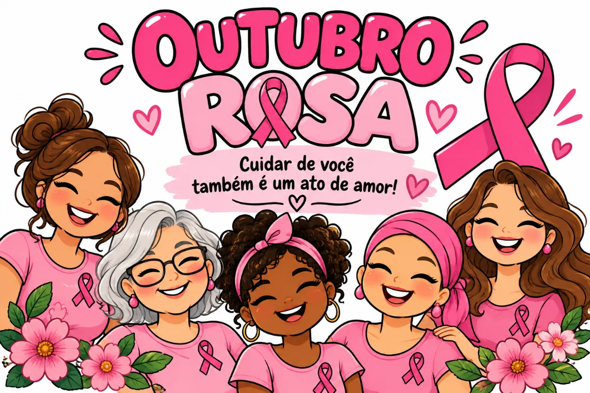 🎀 PAINEL OUTUBRO ROSA — CUIDAR DE VOCÊ É UM ATO DE AMOR! 💗 — amostra 2: Um painel delicado e especial para deixar o…