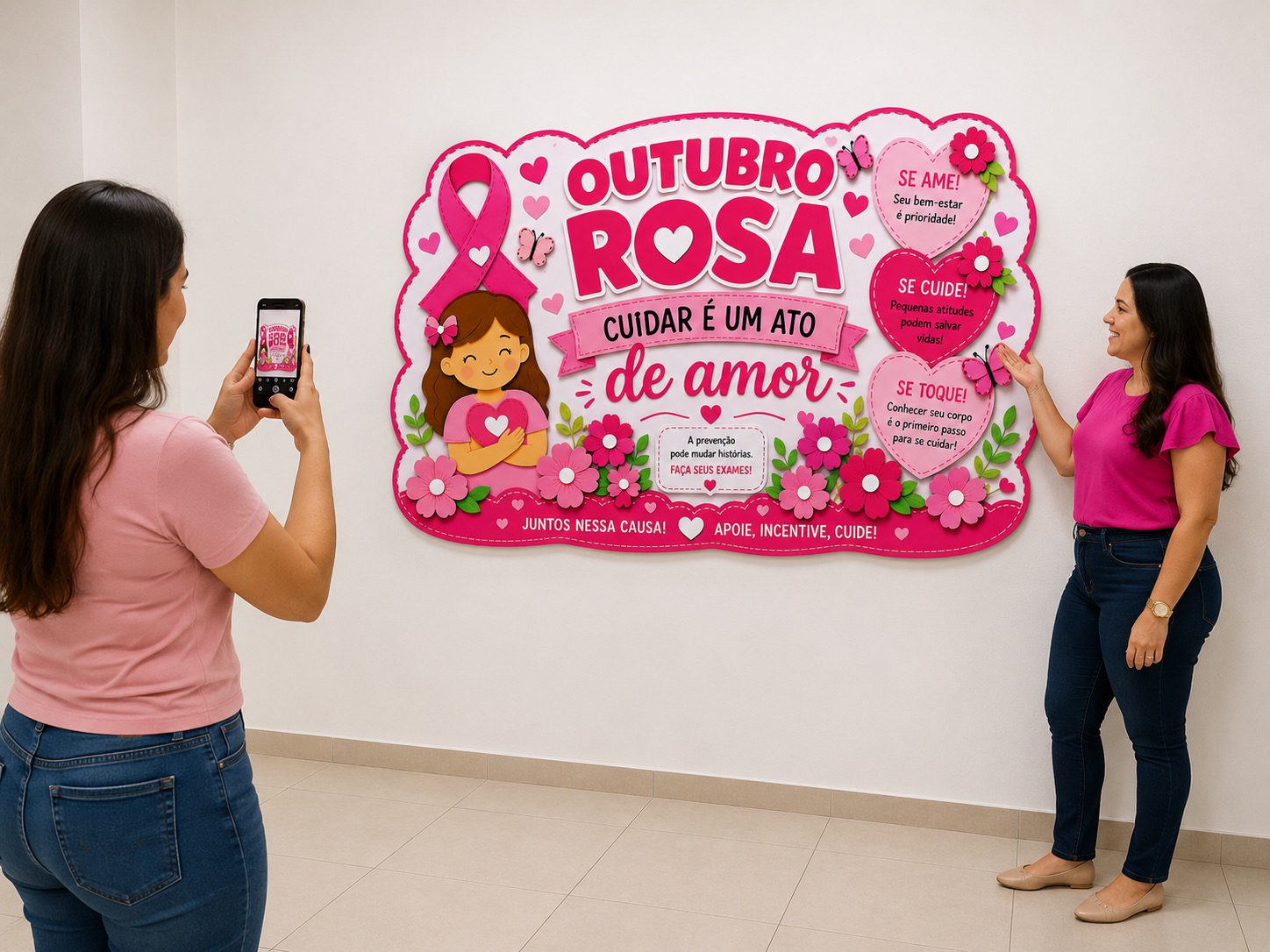 Painel Outubro Rosa Cuidar é um Ato de Amor em PDF — amostra 1: Painel decorativo em PDF para trabalhar o Outubro Rosa com… Painel Outubro Rosa Cuidar é um Ato de Amor em PDF — amostra 1: Painel decorativo em PDF para trabalhar o Outubro Rosa com…