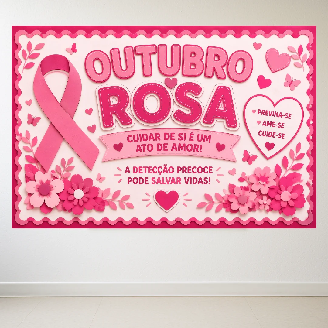 Painel Outubro Rosa em PDF (Ampliado em 8 e 18 Folhas A4) — amostra 1: Objetivos Pedagógicos