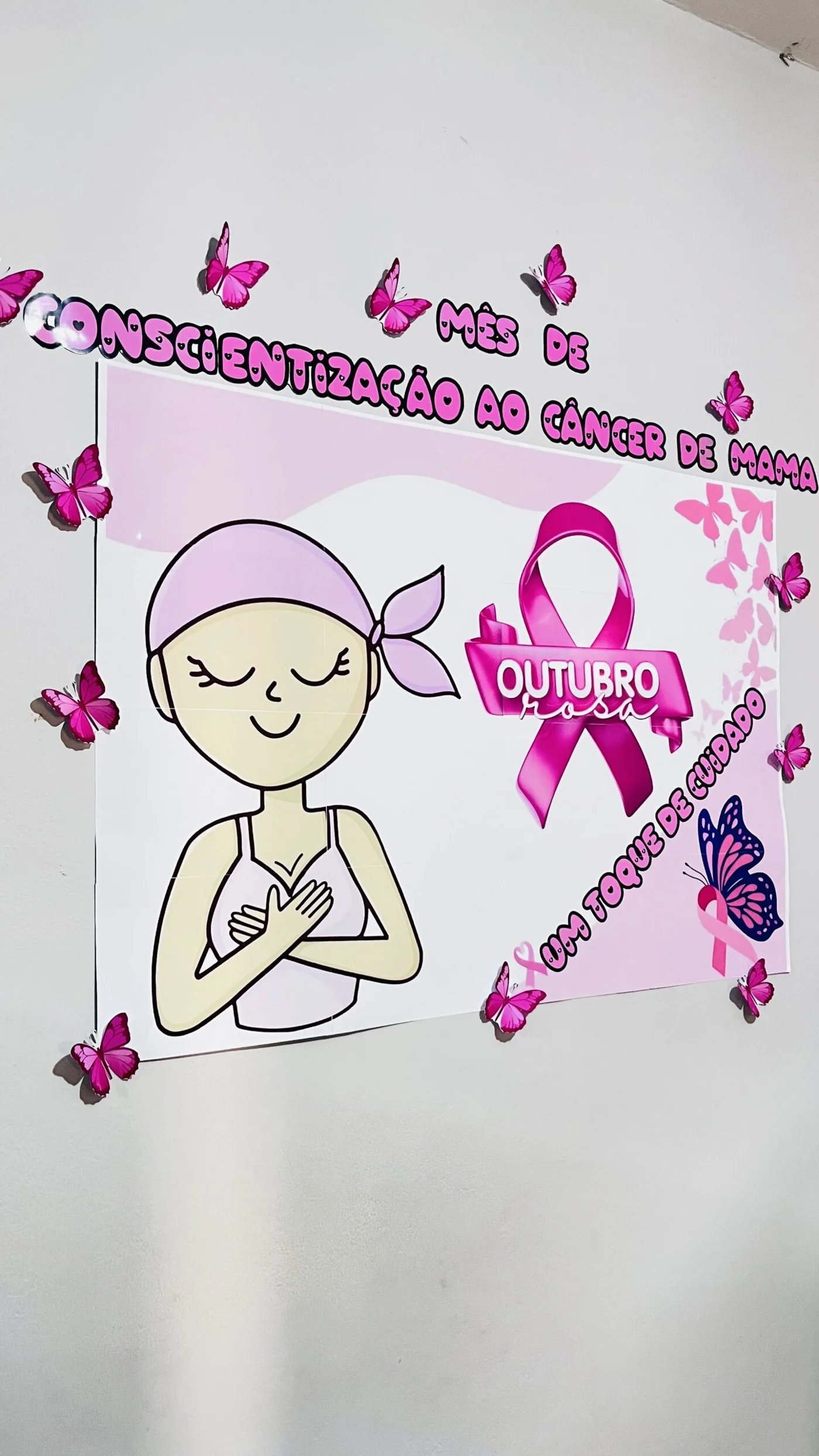 Painel outubro rosa — amostra 2: 🌸 Outubro Rosa 👉 Um Toque de Cuidado que Transforma