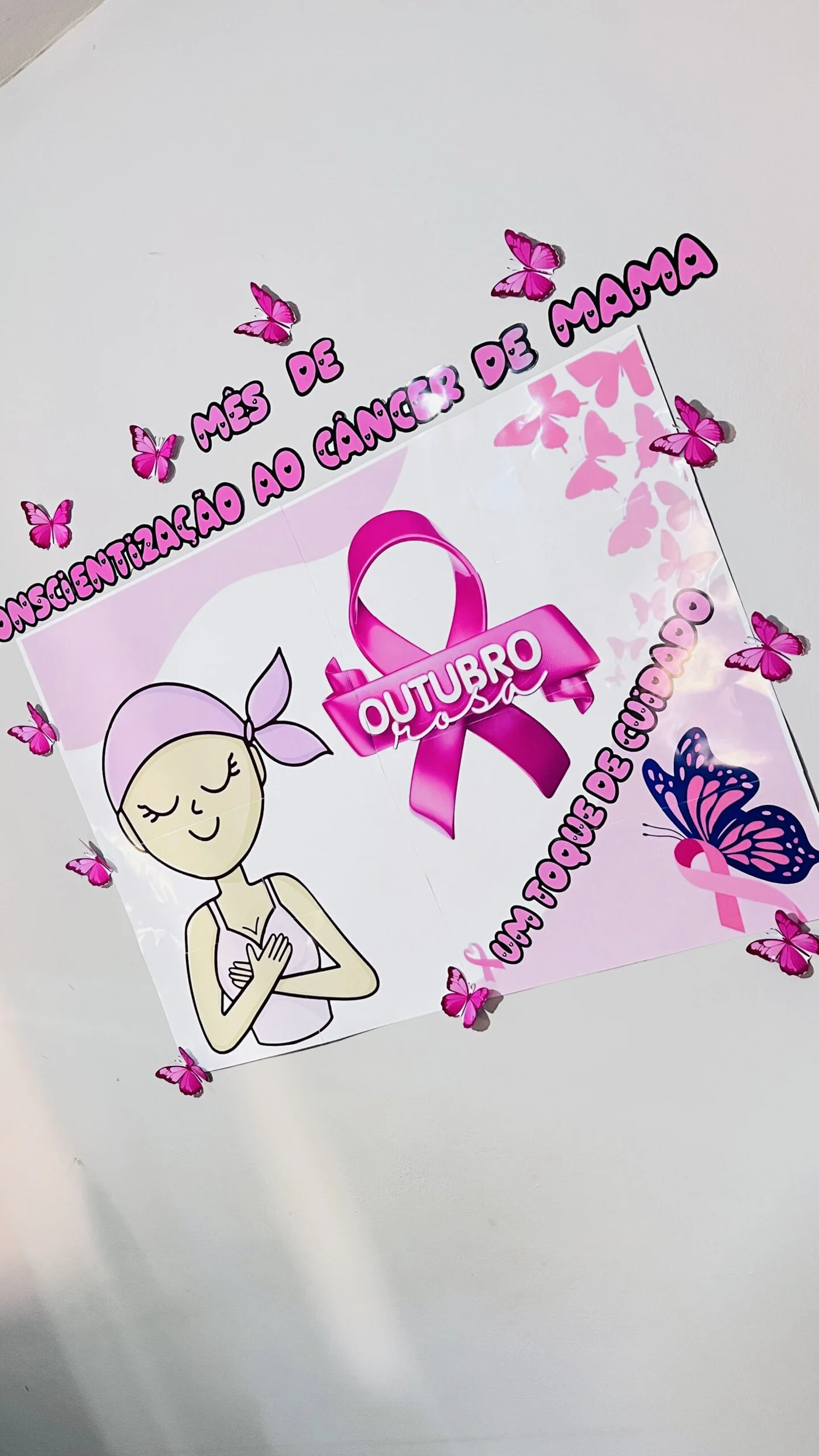 Painel outubro rosa — amostra 3: 🌸 Outubro Rosa 👉 Um Toque de Cuidado que Transforma