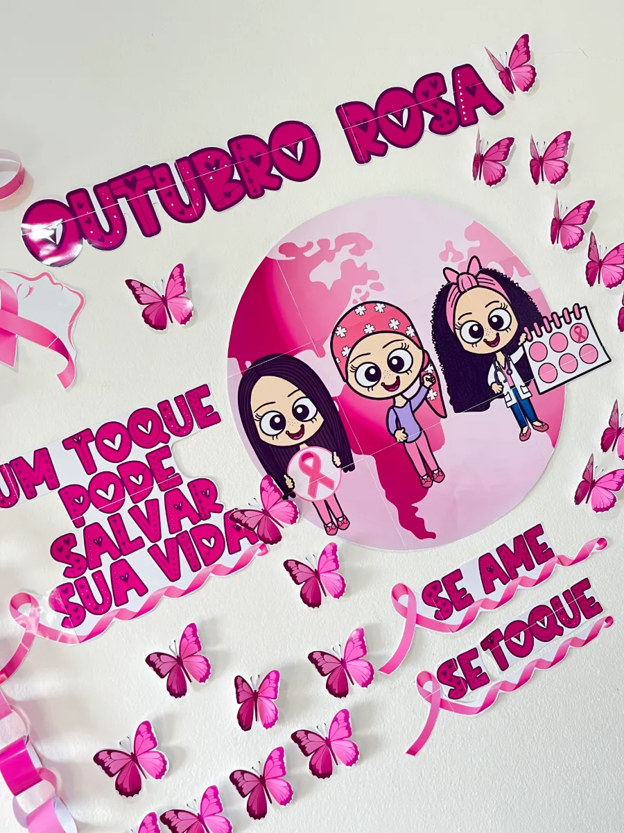 Painel Outubro Rosa: Inspire e Conscientize — amostra 2: A prevenção e o cuidado com a saúde da mulher devem ser lembrados…