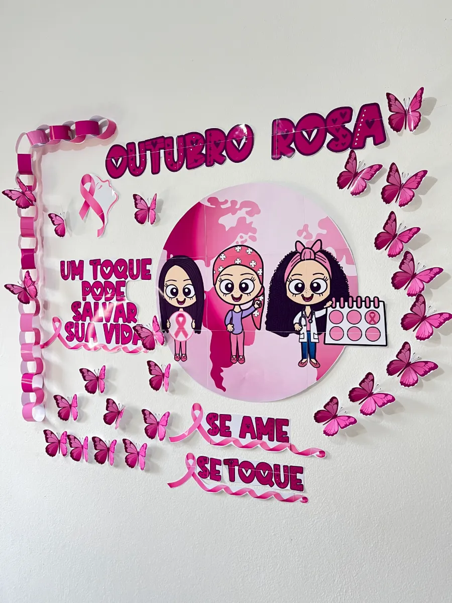 Painel Outubro Rosa: Inspire e Conscientize — amostra 5: A prevenção e o cuidado com a saúde da mulher devem ser lembrados…
