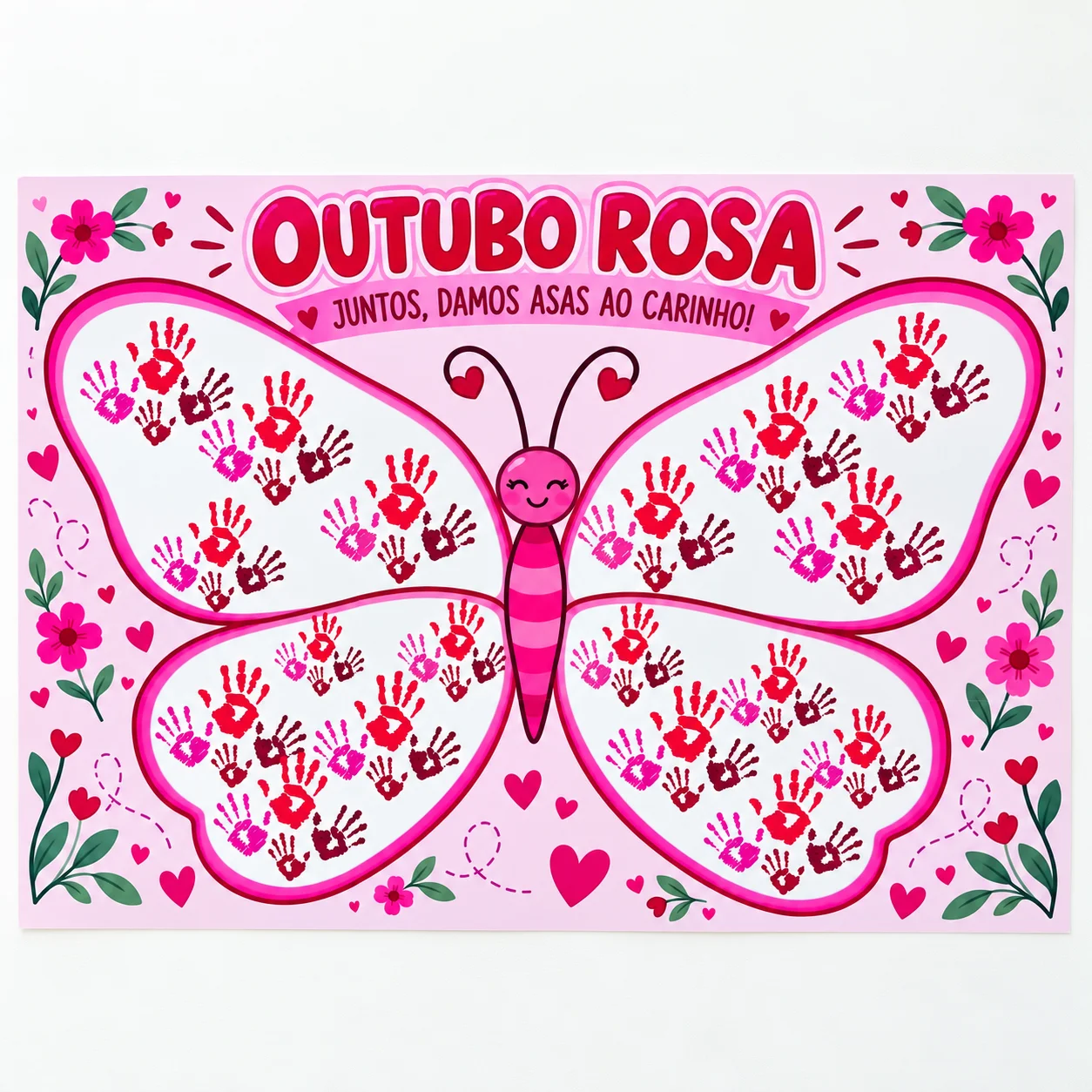 Painel Outubro Rosa – Juntos, Damos Asas ao Carinho! | Decoração para Imprimir — amostra 1: O que está incluso no material? Painel Outubro Rosa – Juntos, Damos Asas ao Carinho! | Decoração para Imprimir — amostra 1: O que está incluso no material?