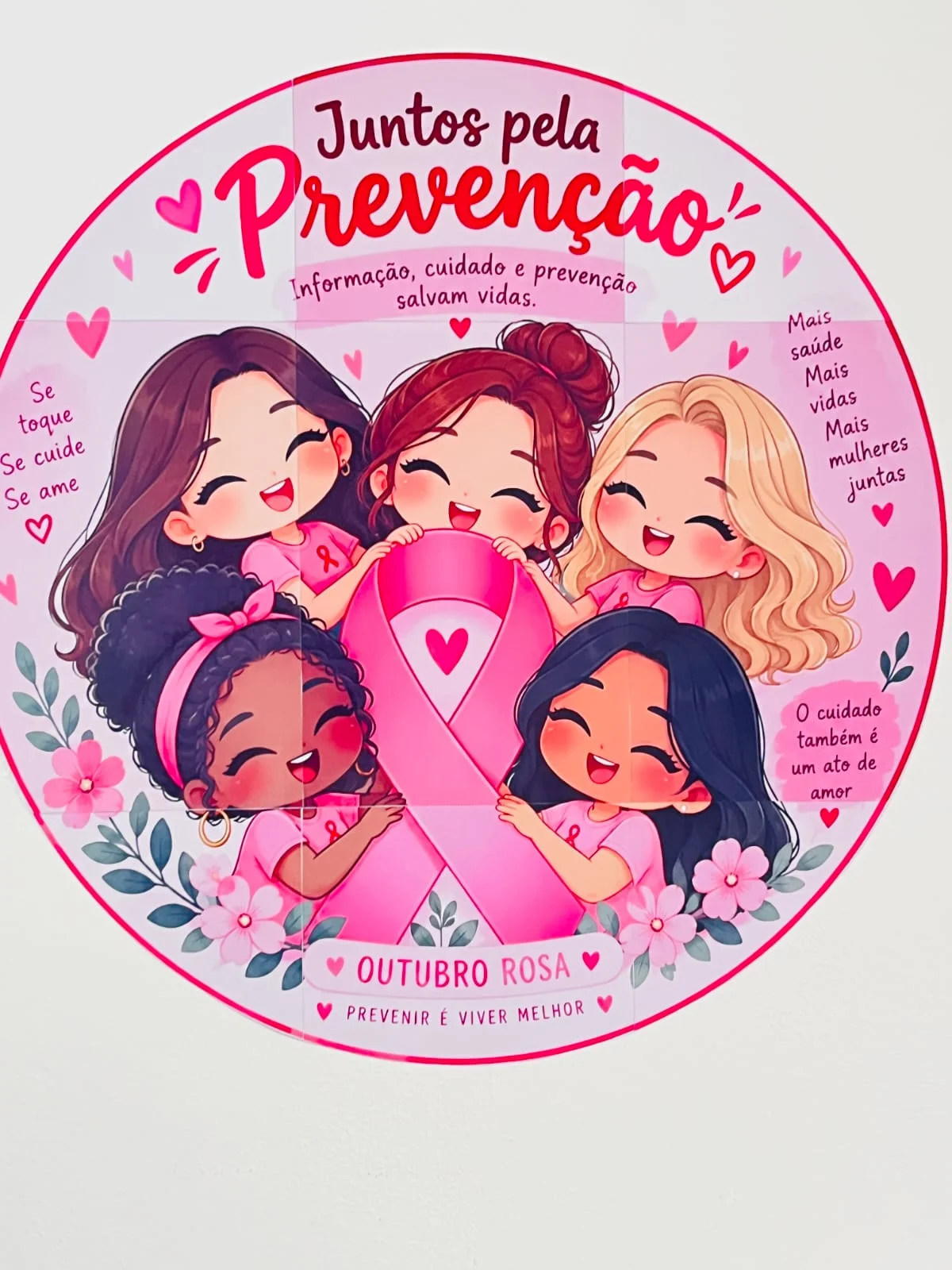 Painel Outubro Rosa - Juntos pela prevenção — amostra 7: Painel Outubro Rosa com mensagem de prevenção e cuidado, ideal… Painel Outubro Rosa - Juntos pela prevenção — amostra 7: Painel Outubro Rosa com mensagem de prevenção e cuidado, ideal…