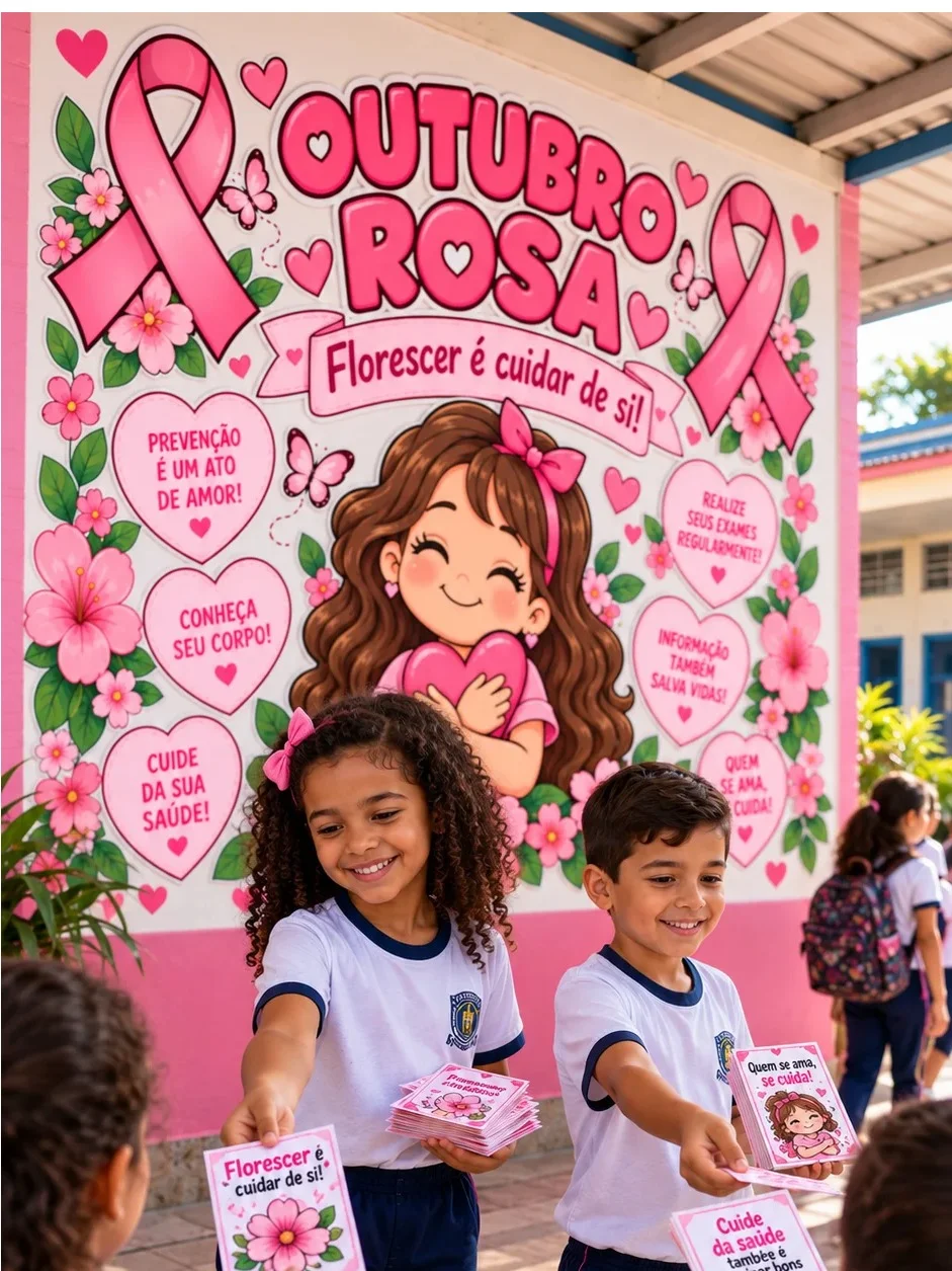 Painel Outubro Rosa para Escola-Ensino fundamental — Datas comemorativas para Todas as séries: Painel Outubro Rosa para…