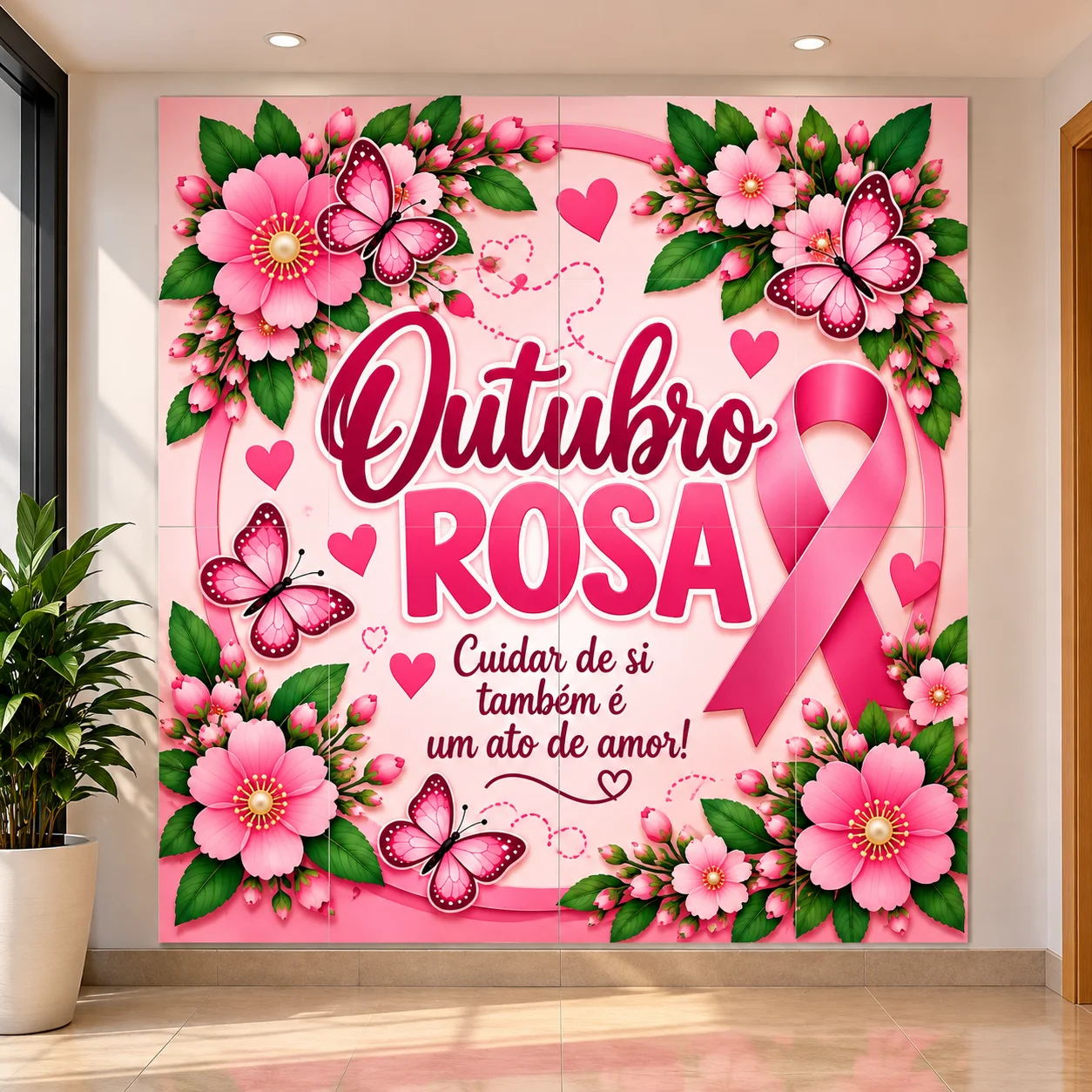 Painel Outubro Rosa para Imprimir – Arquivo PDF — Datas comemorativas para Todas as séries: Transforme qualquer espaço com…