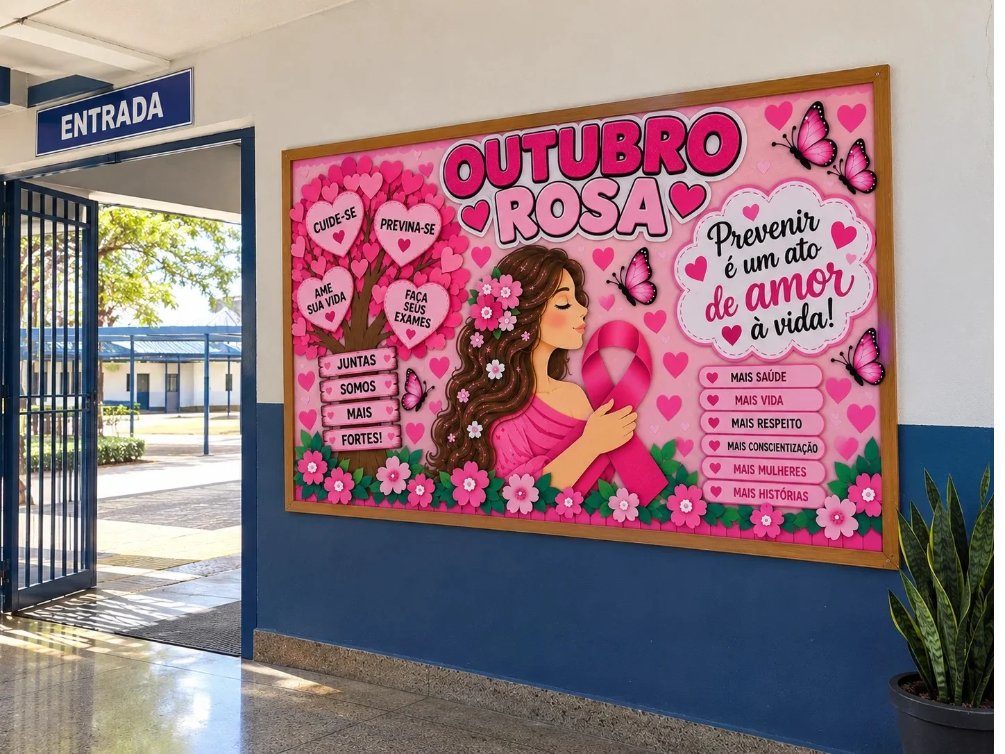 Painel Outubro Rosa para Imprimir – Decoração Escolar! — amostra 1: Decore sua escola com beleza, conscientização e muito…