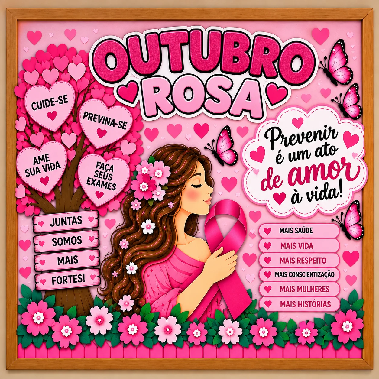 Painel Outubro Rosa para Imprimir – Decoração Escolar! — capa do material