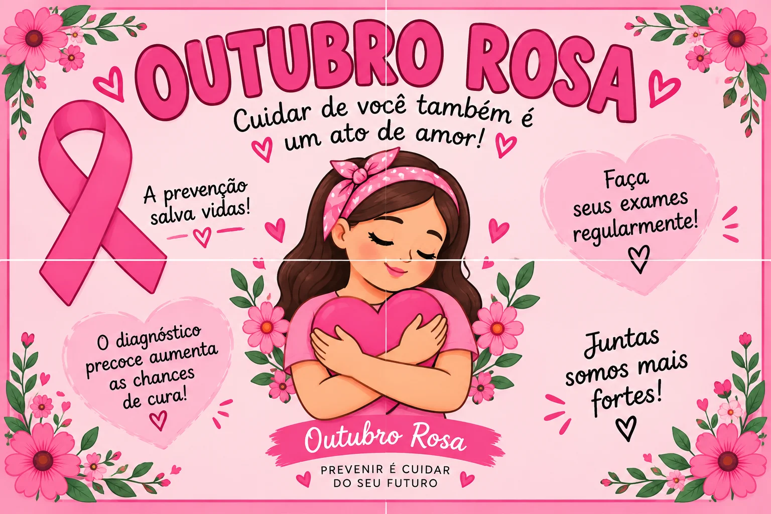 Painel Outubro Rosa – Para Montar em PDF — amostra 1: Este é um produto digital. Não será enviado nenhum material físico. O…
