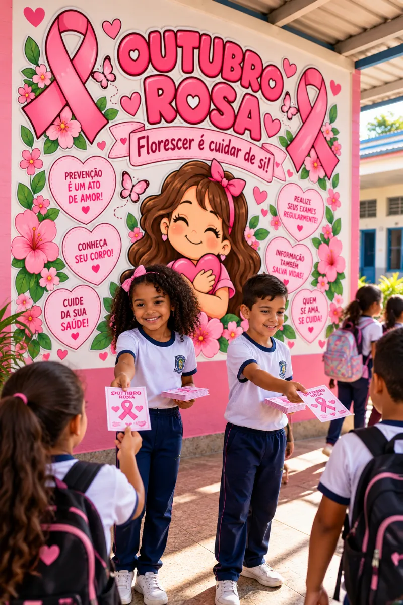 Painel Outubro Rosa - Recurso Pedagógico — Datas comemorativas para Todas as séries: Transforme o espaço da sua escola em…