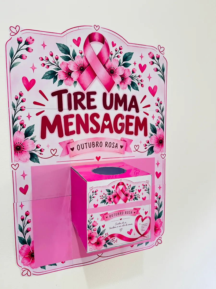 PAINEL OUTUBRO ROSA -UM PEQUENO GESTO, UMA GRANDE MENSAGEM! — amostra 2: Que tal transformar o Outubro Rosa em uma…