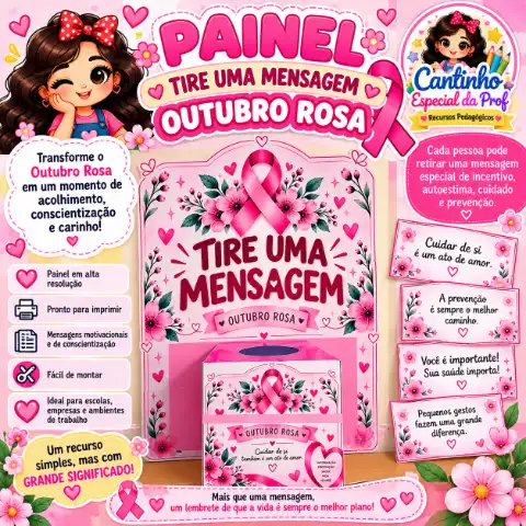 PAINEL OUTUBRO ROSA -UM PEQUENO GESTO, UMA GRANDE MENSAGEM! — capa do material