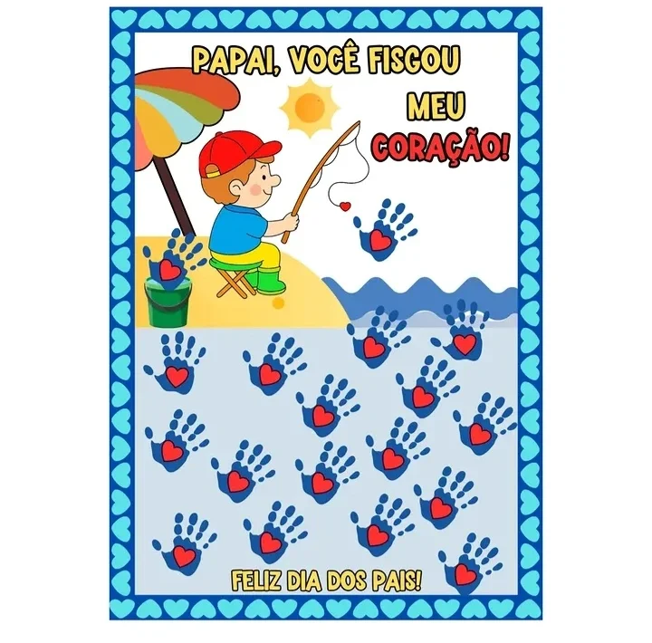✨ PAINEL"PAPAI, VOCÊ FISGOU MEU CORAÇÃO!" — amostra 1: 🎣💙 NOVIDADE PARA O DIA DOS PAIS