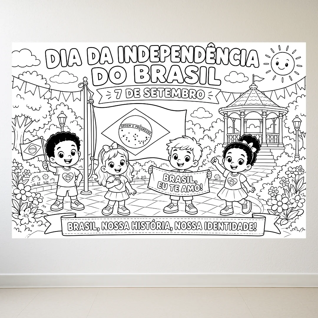 Painel para Colorir 7 de Setembro: Dia da Independência do Brasil — amostra 2: Transforme a comemoração do 7 de Setembro em…