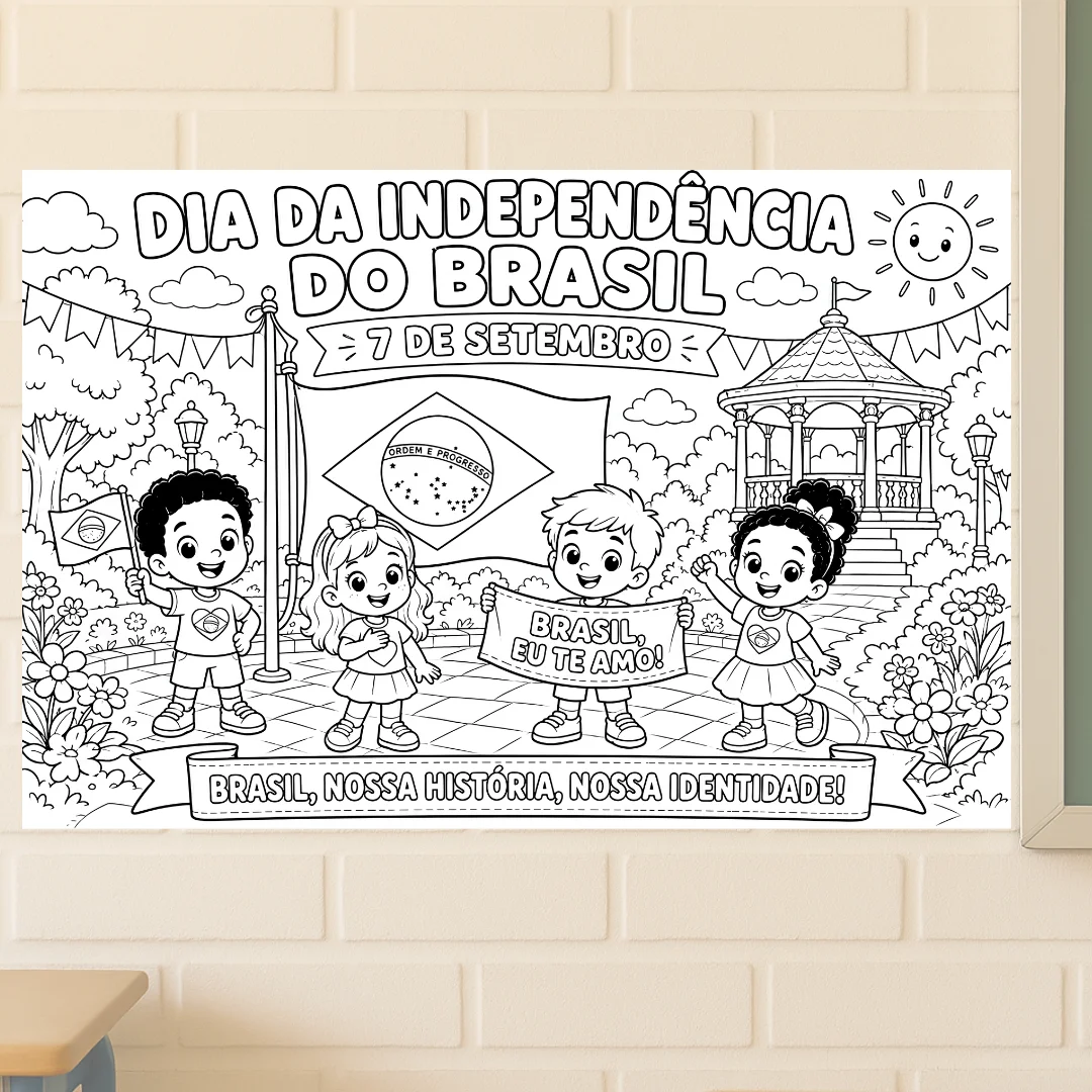 Painel para Colorir 7 de Setembro: Dia da Independência do Brasil — História para Educação Infantil: Transforme a…