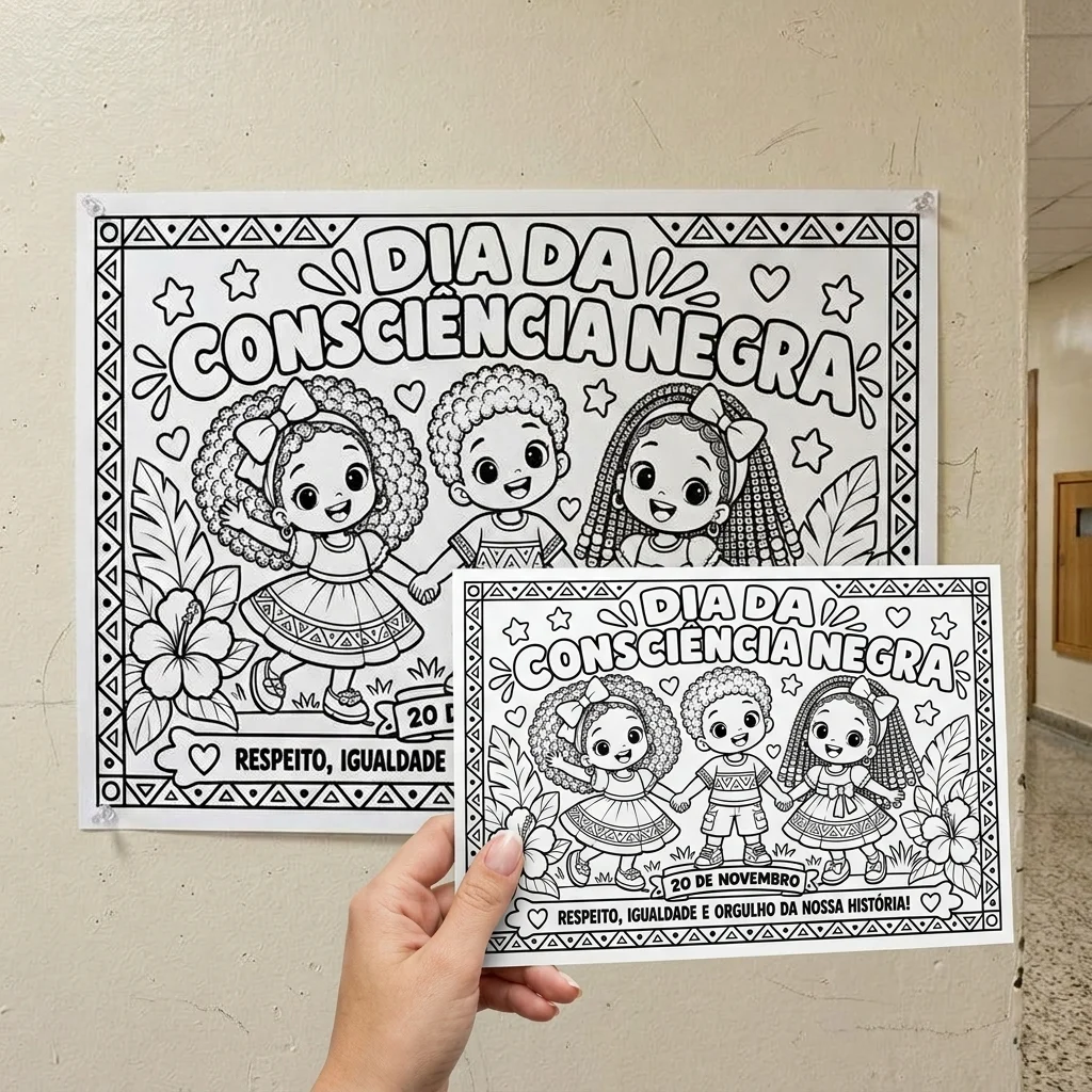 Painel para Colorir – Consciência Negra 20 de Novembro — amostra 2: Atividade de pintura sobre a Consciência Negra Painel para Colorir – Consciência Negra 20 de Novembro — amostra 2: Atividade de pintura sobre a Consciência Negra