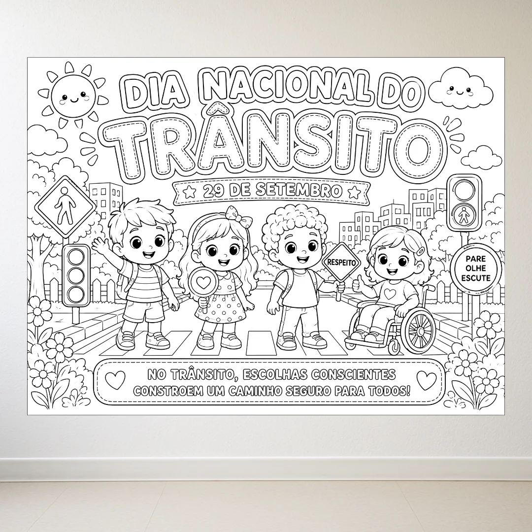Painel para Colorir Dia Nacional do Trânsito + Atividade Individual A4 — amostra 1: Objetivos Pedagógicos Painel para Colorir Dia Nacional do Trânsito + Atividade Individual A4 — amostra 1: Objetivos Pedagógicos